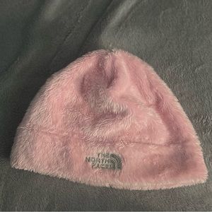 The North Face Pink Fuzzy Winter Baby Hat 18-24M EUC